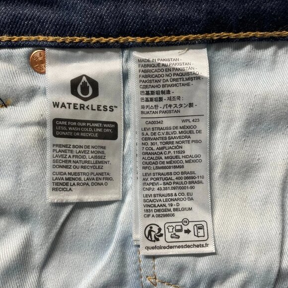 Levi's 512 Mens Blue Raw Denim Straight Jeans Tagged W44xL36 Meas. W42x32.5 - Picture 4 of 12